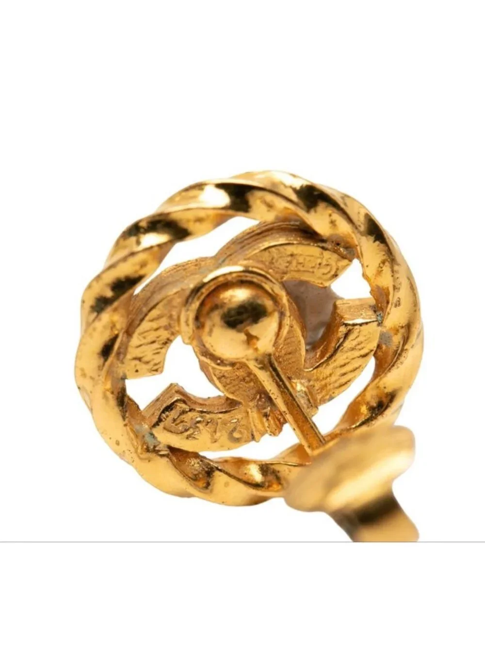 Chanel CC Logo Round Earrings